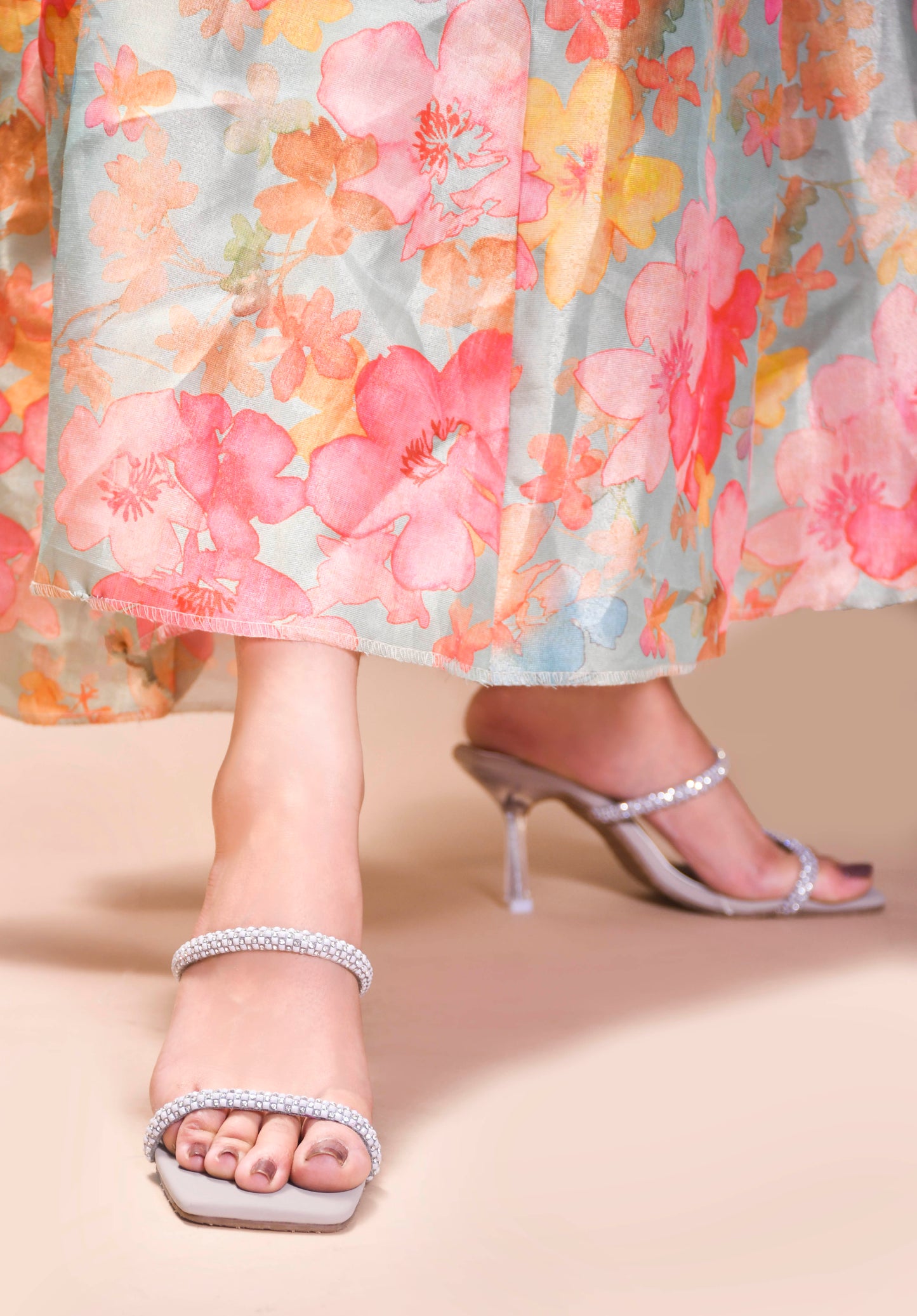 MiraMist Sparkle-Detail Slip-On Stiletto Heels