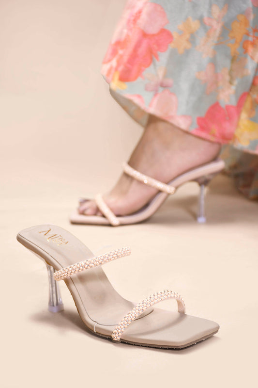 MiraMist Sparkle-Detail Slip-On Stiletto Heels