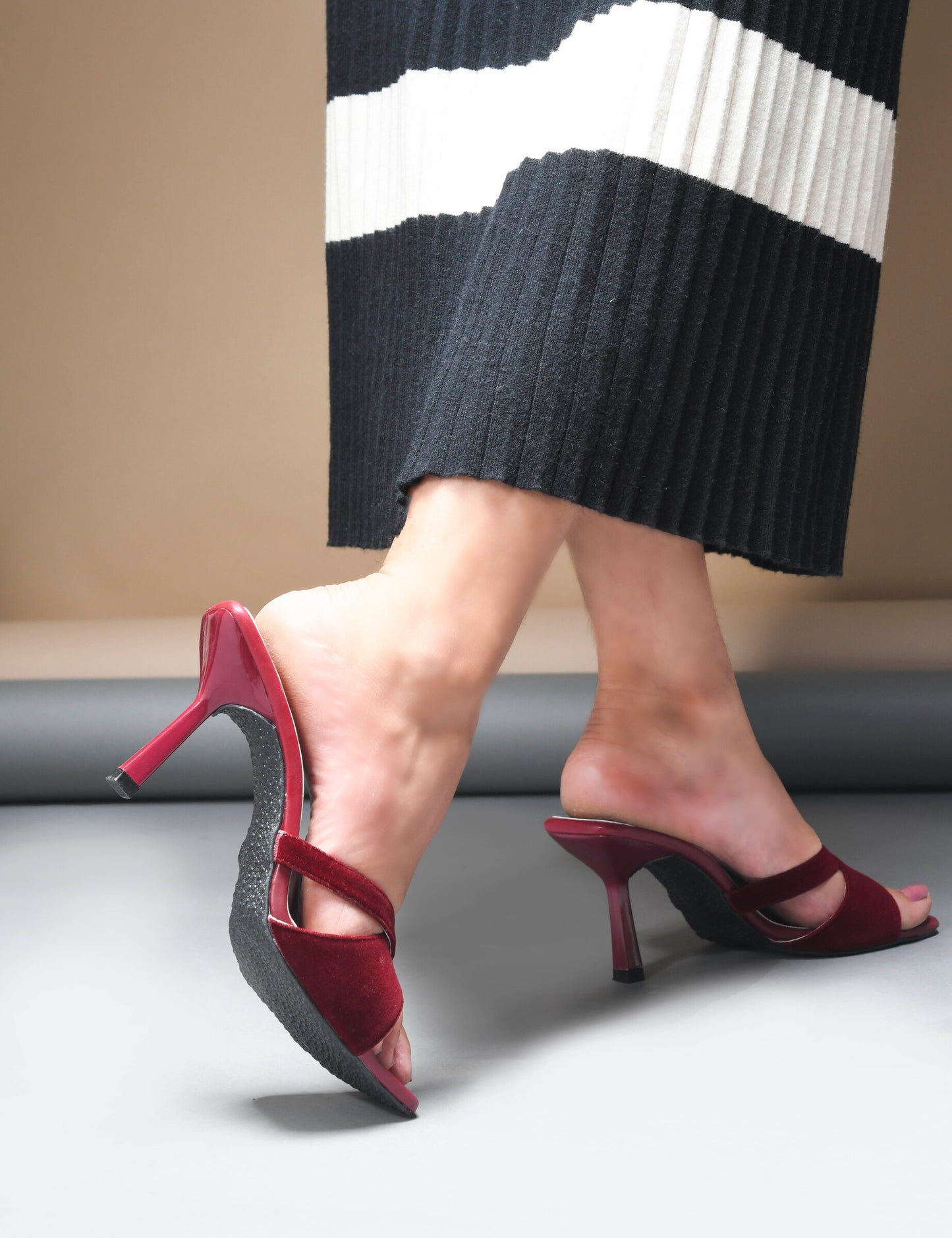 MiraMist Black High Heel Sandals for Women & Girl – Stylish Stilettos for Party & Casual Wear | Pencil Heel | Platform Heel