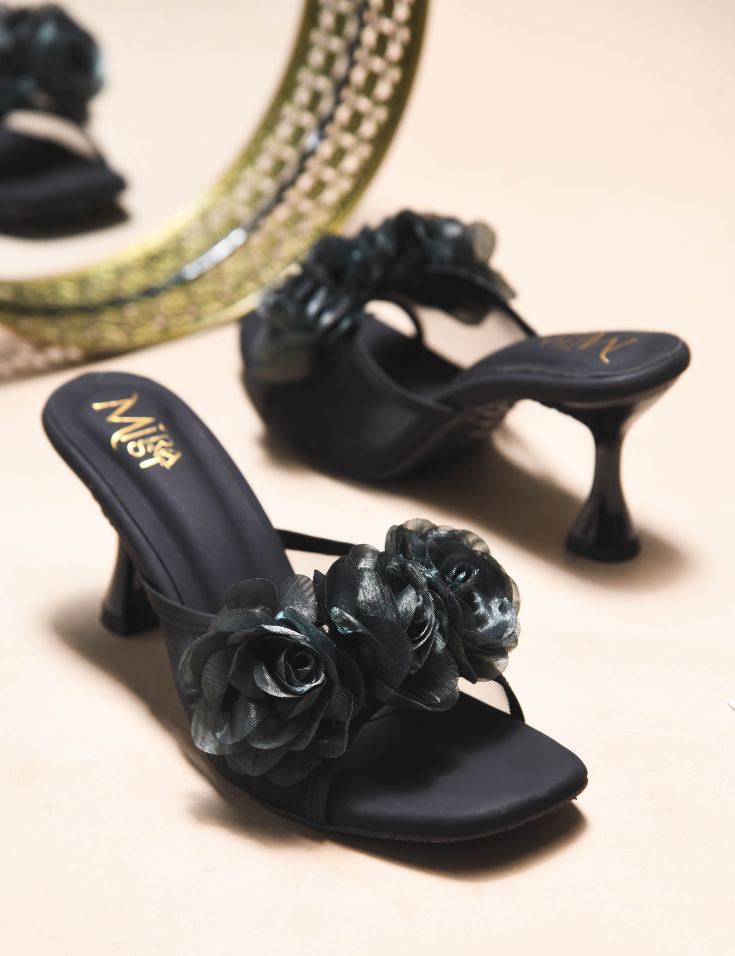 MiraMist Lavish Kitten Heel with Flowers