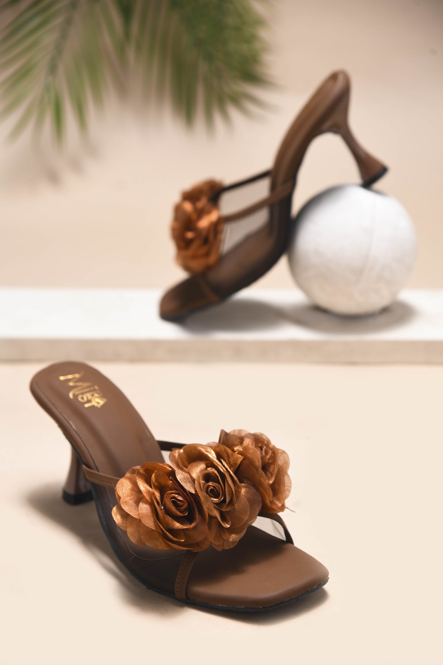 MiraMist Lavish Kitten Heel with Flowers