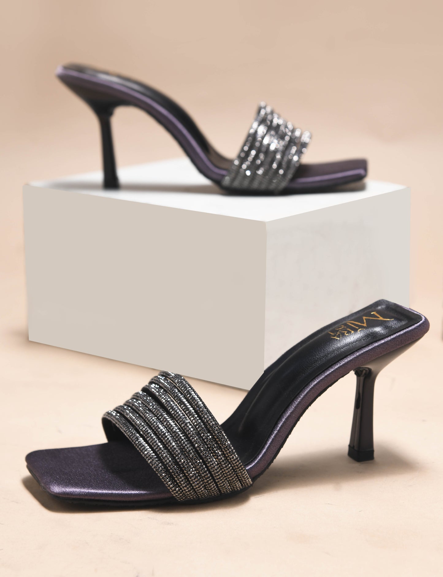 MiraMist Radiant Crystal-Strap Stiletto Heels