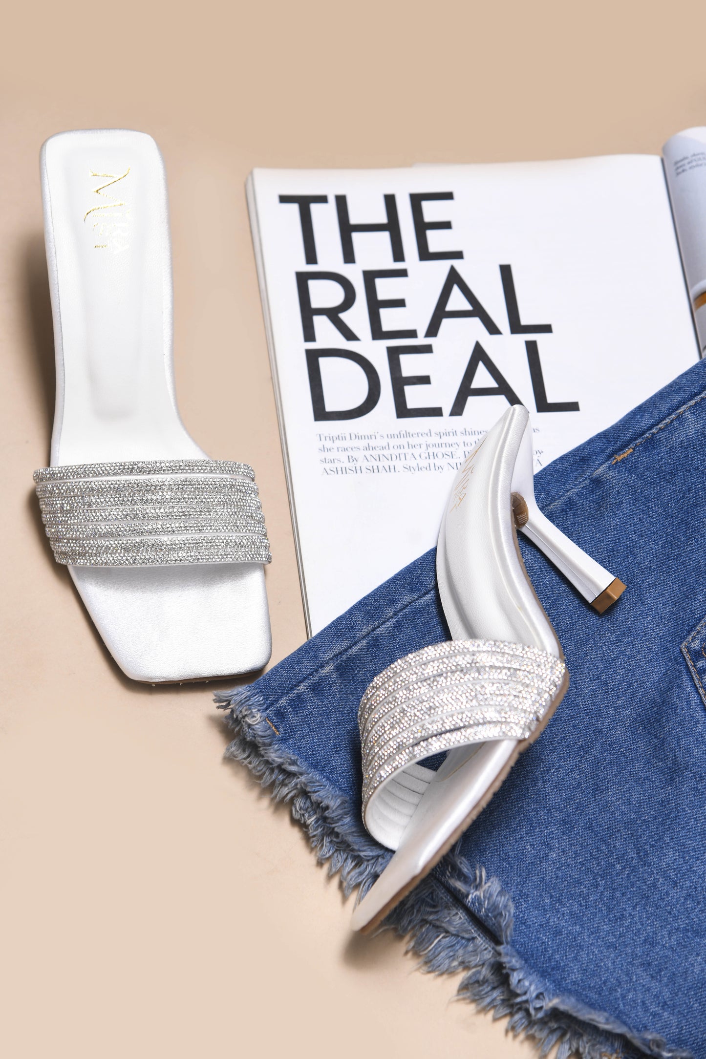 MiraMist Radiant Crystal-Strap Stiletto Heels