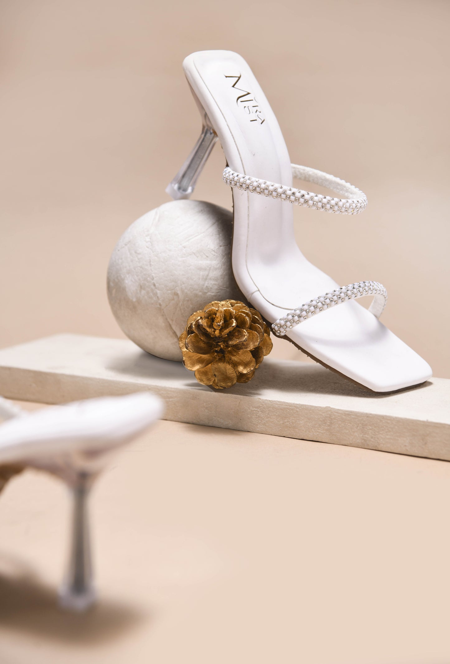MiraMist Sparkle-Detail Slip-On Stiletto Heels