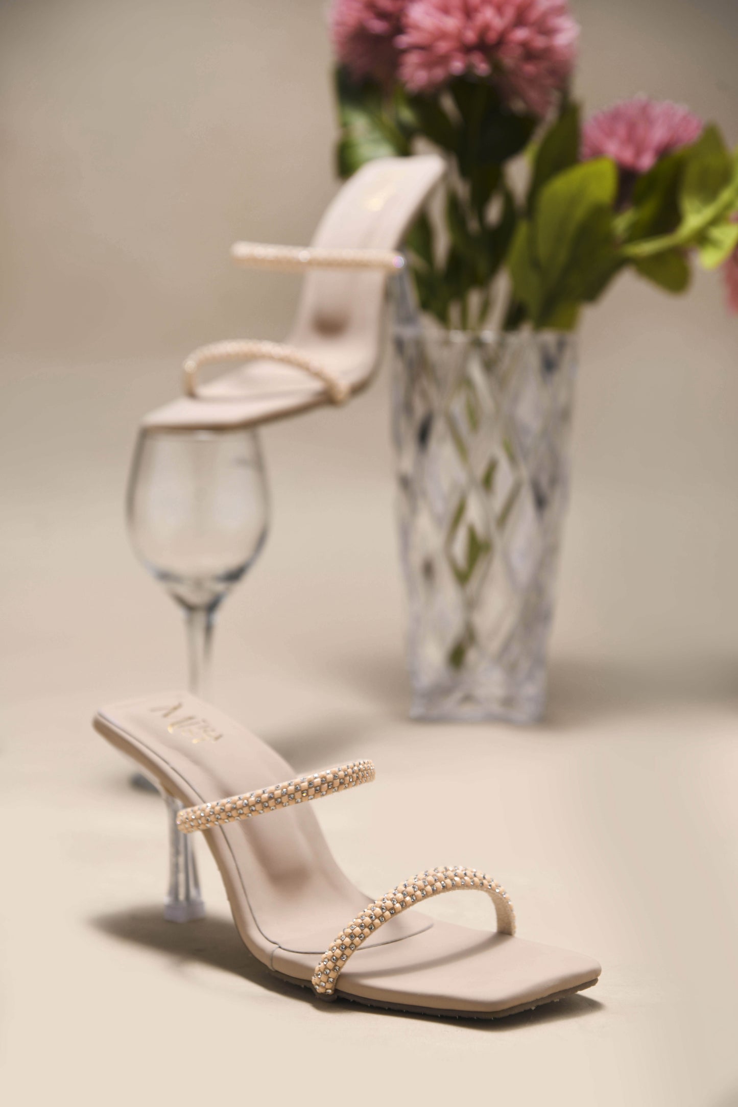 MiraMist Sparkle-Detail Slip-On Stiletto Heels