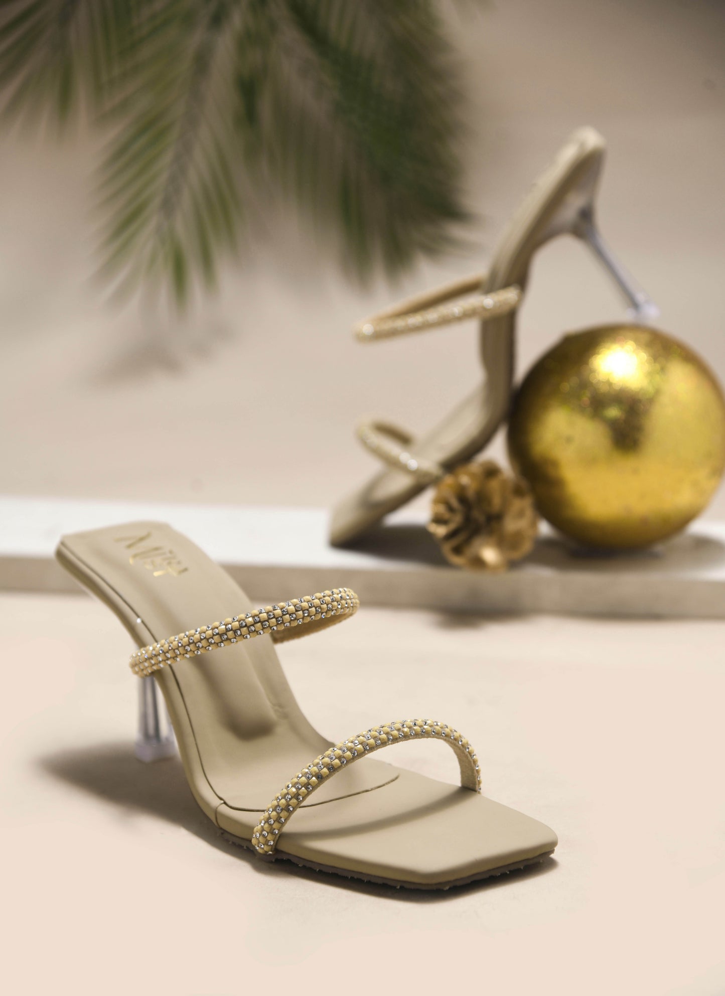 MiraMist Sparkle-Detail Slip-On Stiletto Heels