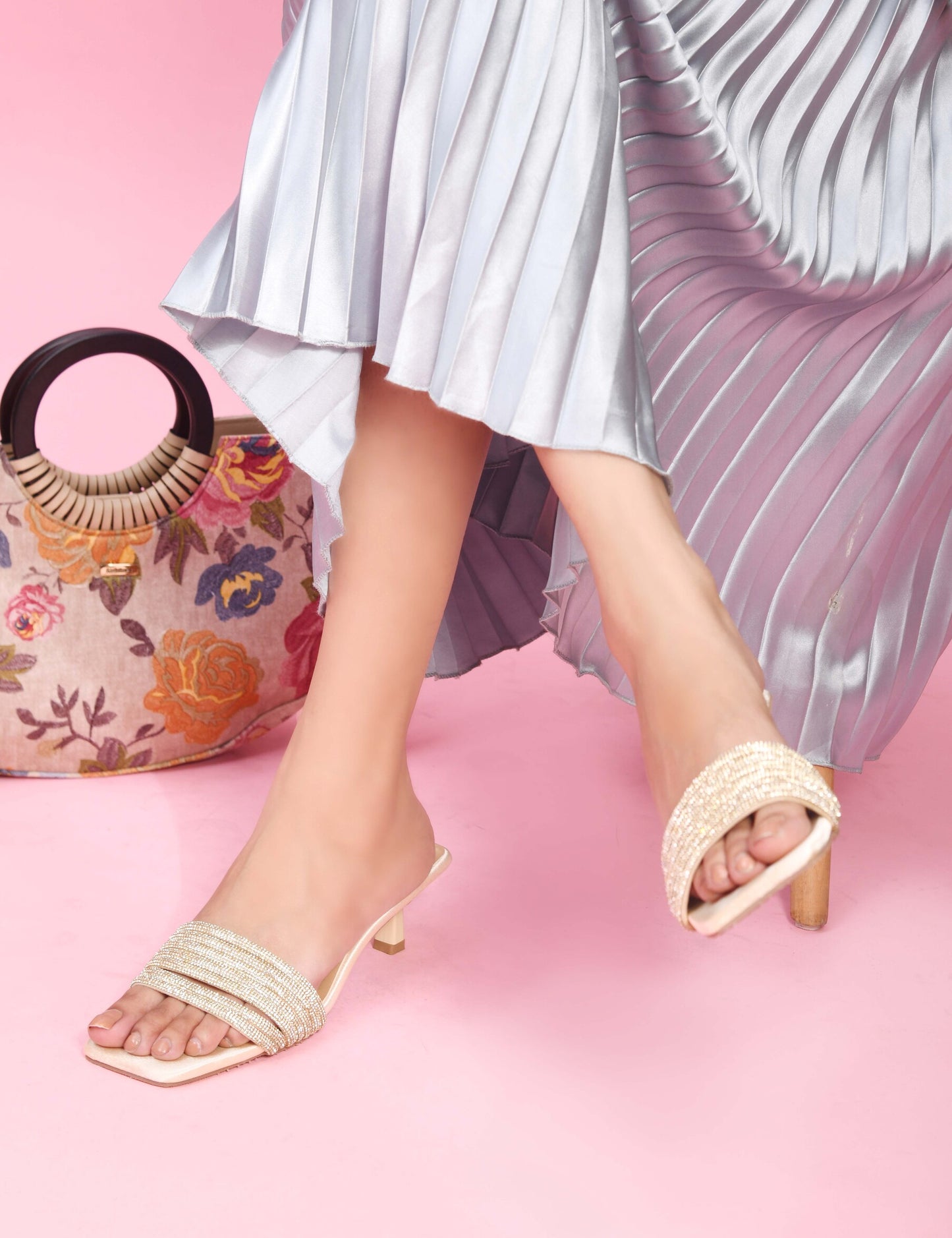 MiraMist Comfortable Pencil Heel Sandals for Women – Stylish Party Wear Heels with Embellished Strap | Trendy & Elegant Footwear