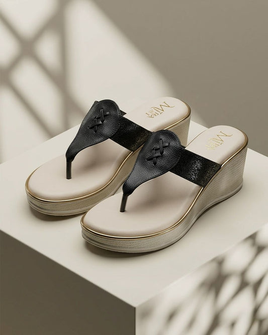 Women Wedge Heel Sandals | Toe Post Slip-On Sandals for Women | Comfortable Stylish Daily Wear & Festive Footwear